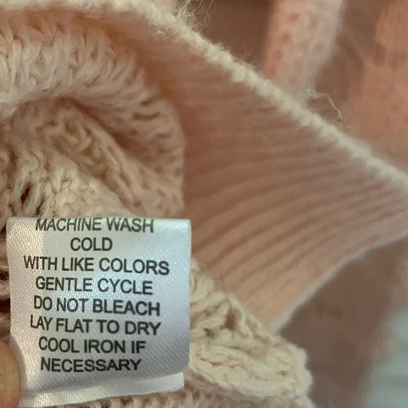 Hannah Open Weave Knit Chevron Sweater Barbie Pink Crew Neck Pastel Size Medium - Picture 8 of 9